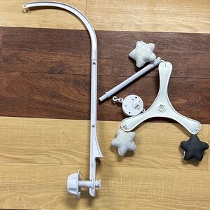 White and Gray Baby Mobile Parts